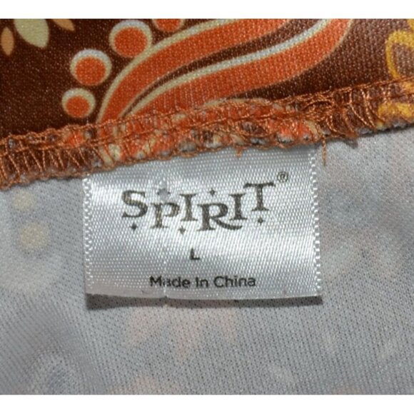 Spirit Halloween Mens L Shirt Costume Party Collared Retro 70s Hippie Paisley - Picture 5 of 7